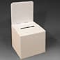 Cardboard Ballot Box, Removable Header, Slanted Top - White