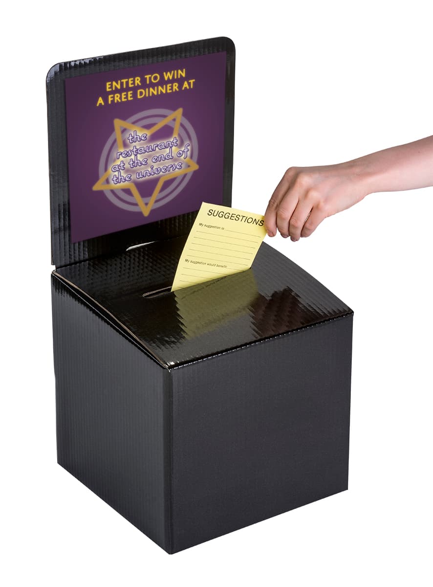Black Cardboard Entry Box with Removable Header