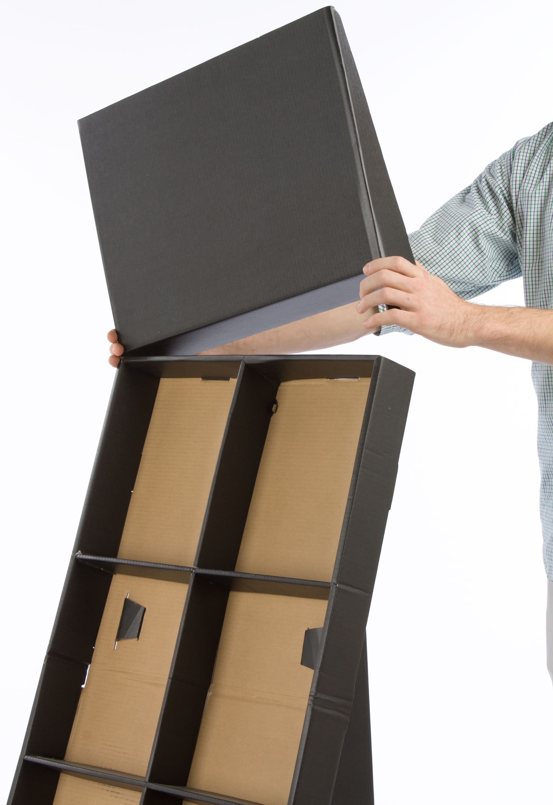 Retail Store Display: Corrugated Black Cardboard