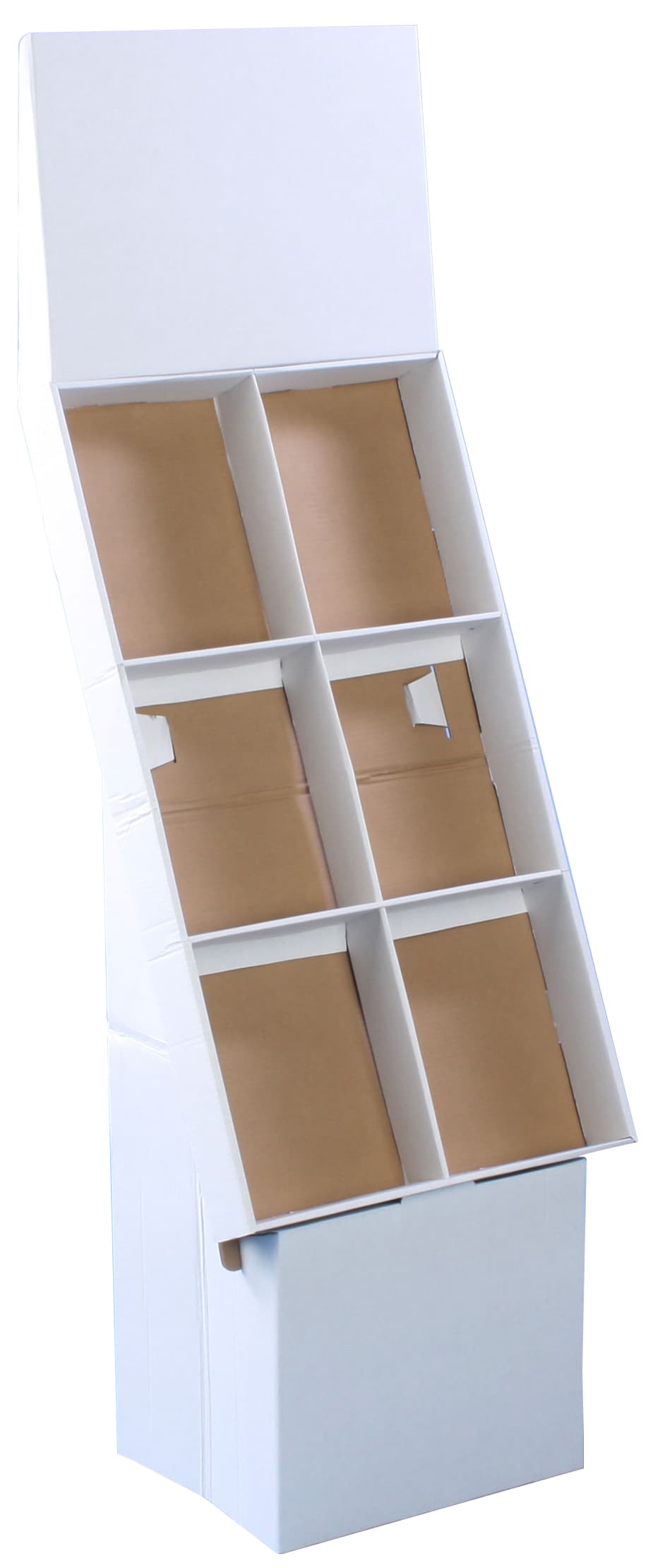 Cardboard Magazine Holder: White Corrugated Cardboard