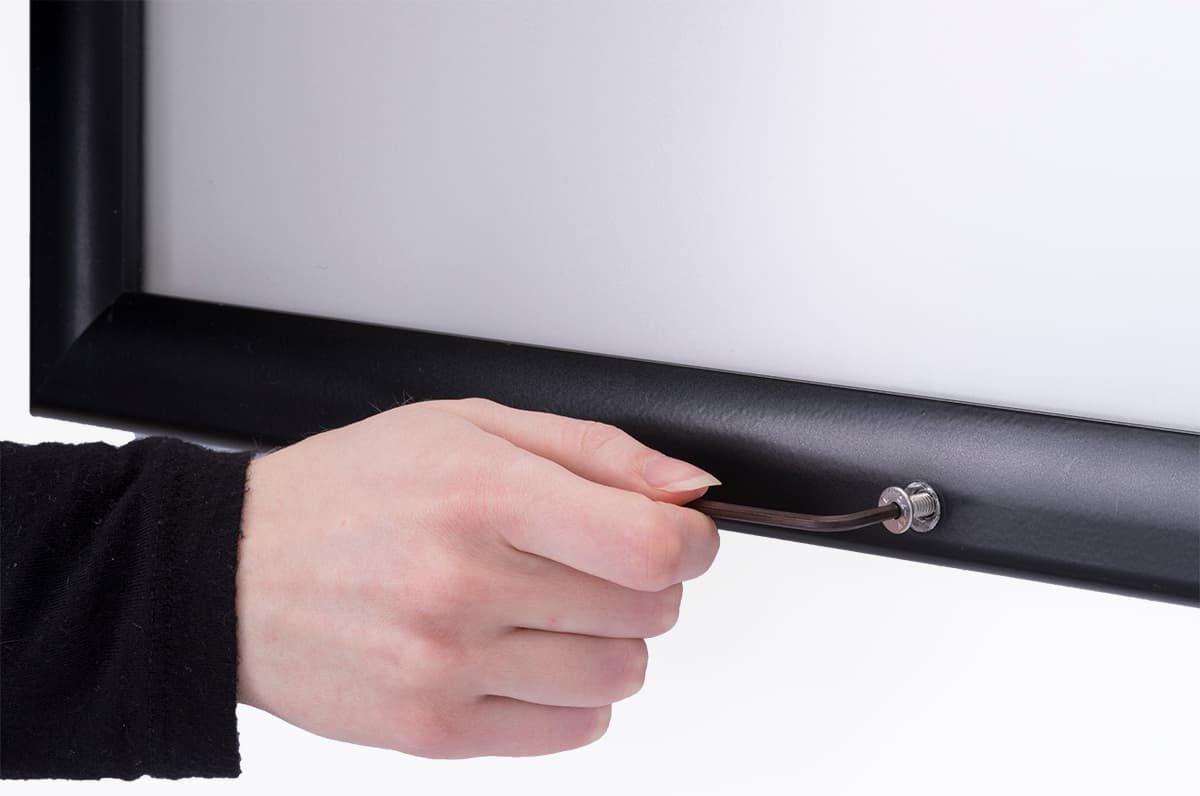 Lockable 20 x 30 black weather resistant snap frame