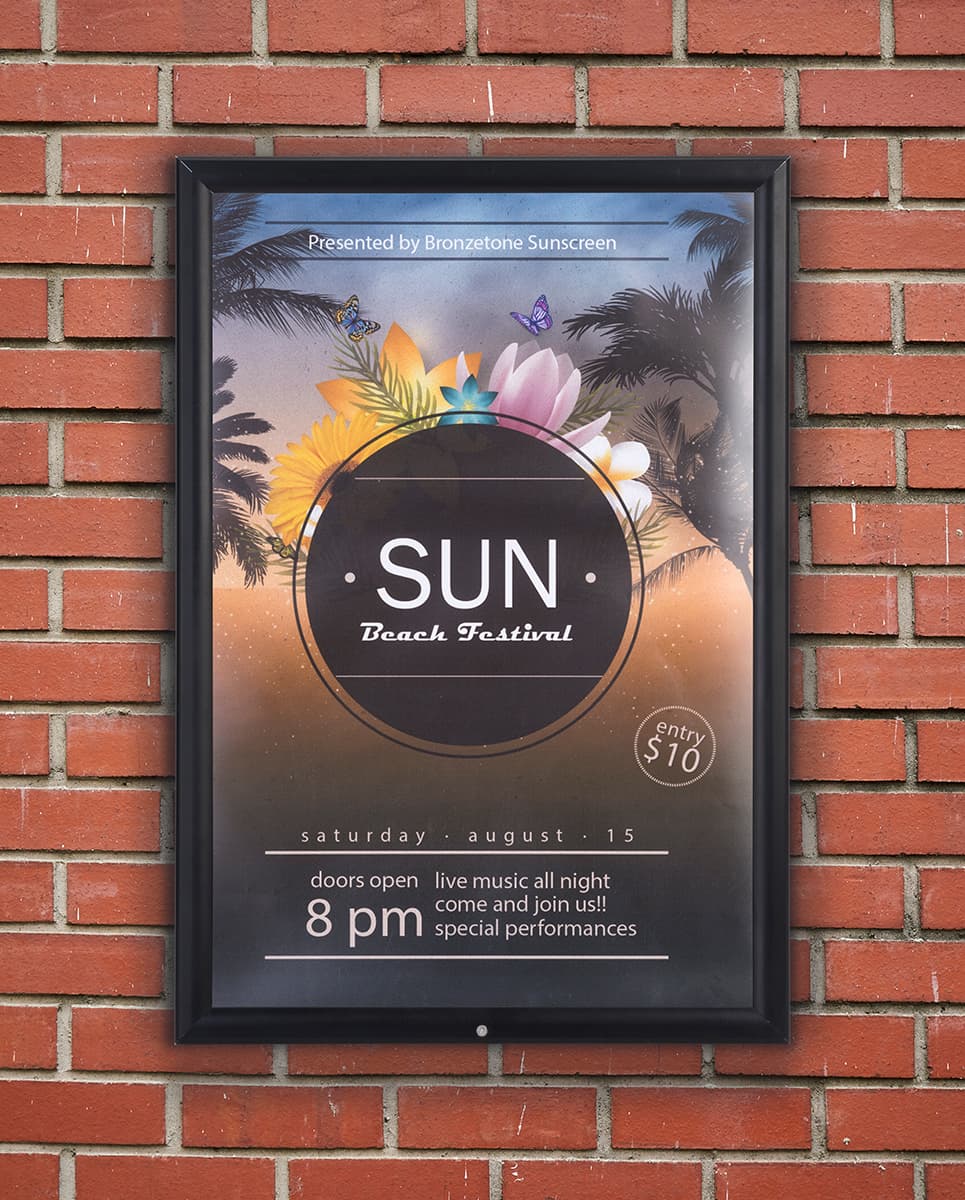 Outdoor 20 x 30 black weather resistant snap frame