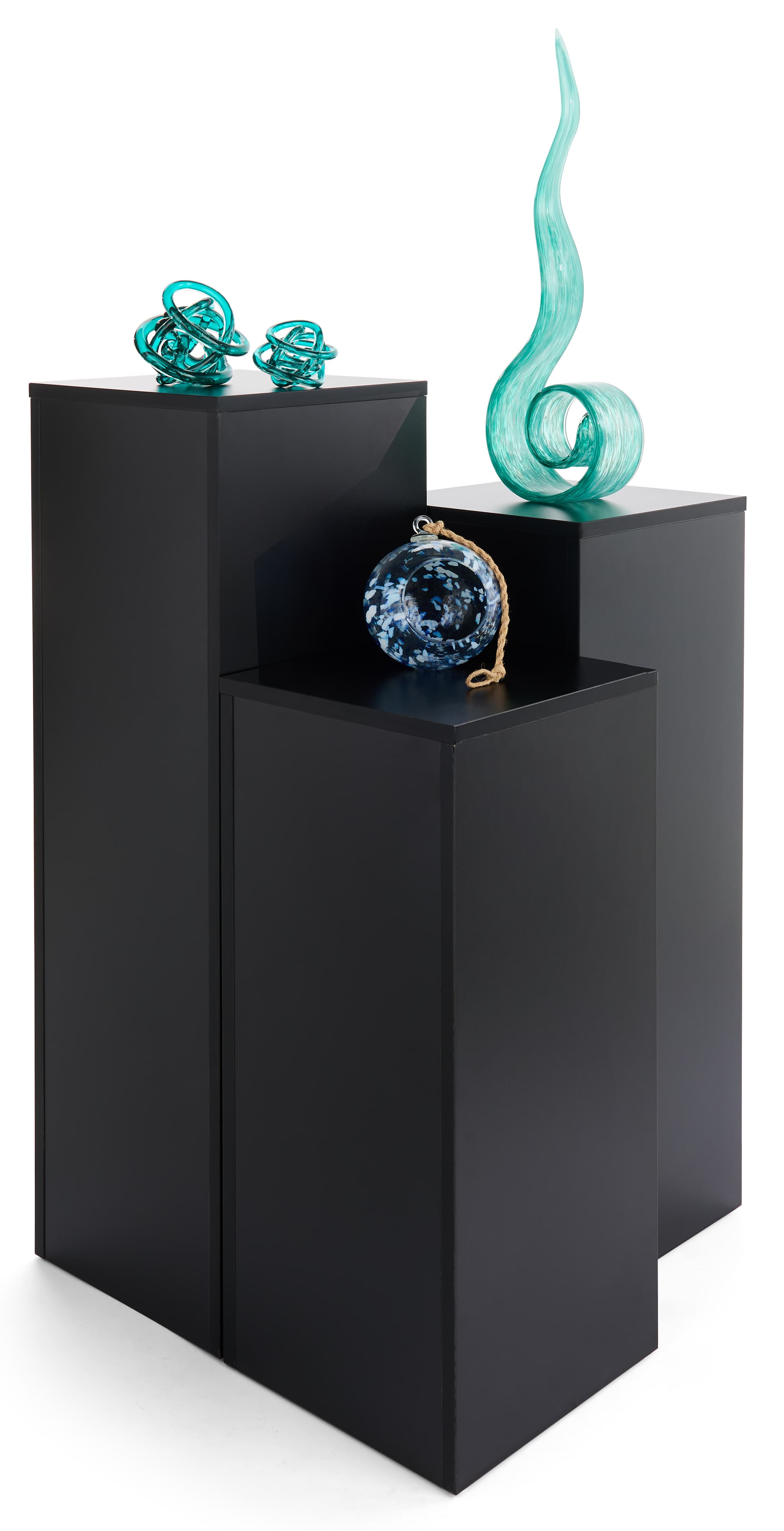 3-Piece Pedestal Cubes with Black Finish