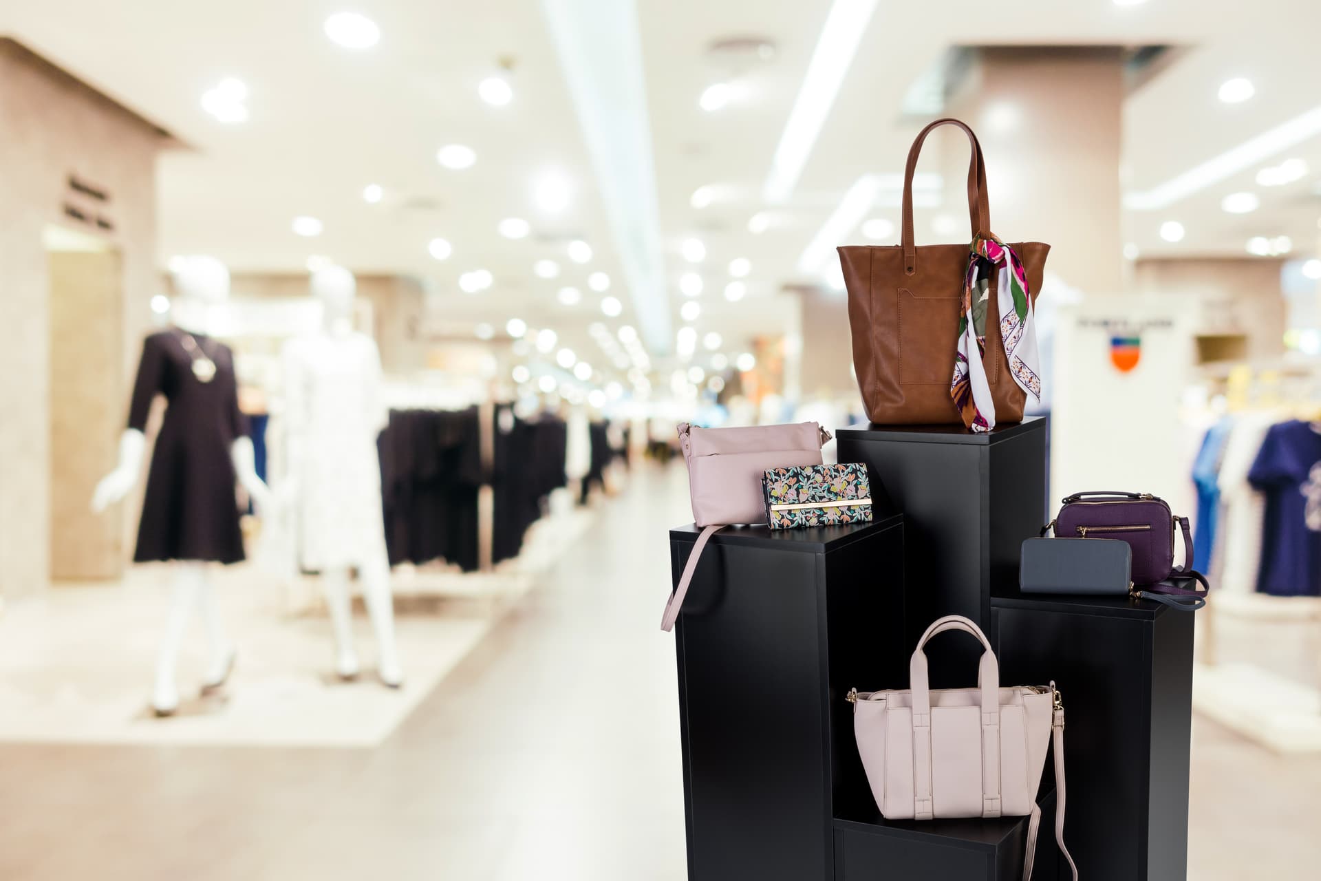 Cube Pedestal Display in a Retail Store
