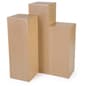 3-Piece Wood Grain Pedestal Set with Tiered Heights, 12.5" Surface & Melamine Finish
