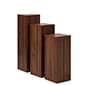 3-Piece Wood Grain Pedestal Set with Tiered Heights, 12.5" Surface & Melamine Finish