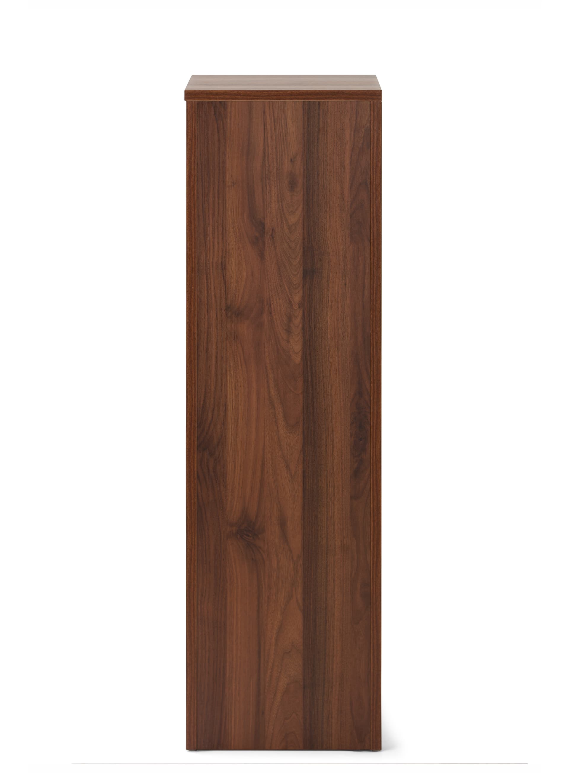 Display riser stand with walnut wood finish