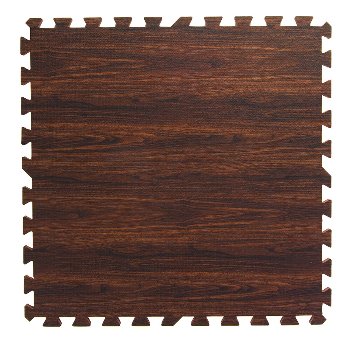 Dark Oak Interlocking Wood Floor Mats with Jigsaw Pattern
