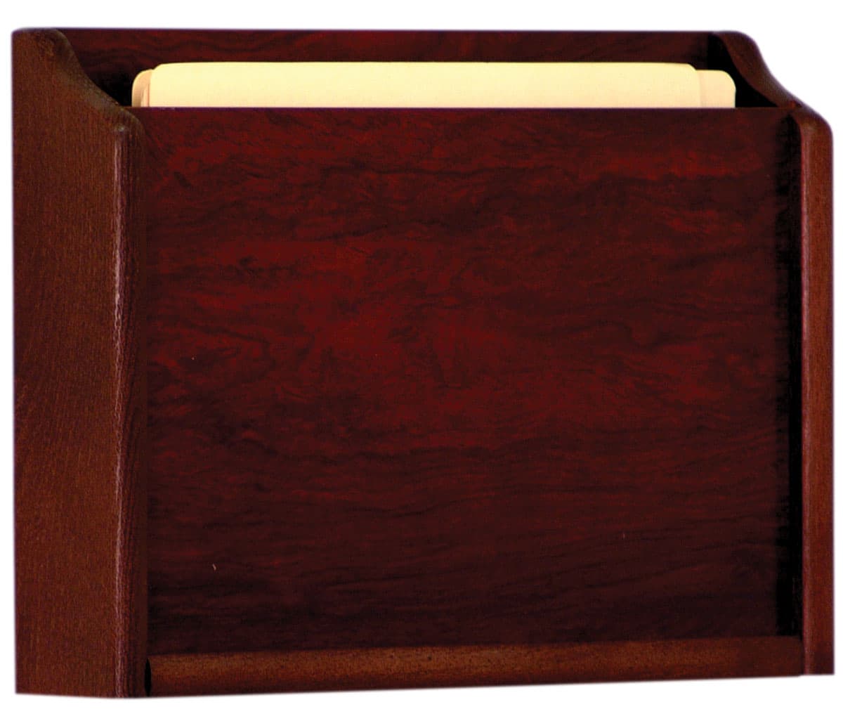Red mahogany wooden wall medical chart holder for HIPAA compliance