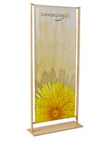 Eco friendly banner measures 33 inches wide by 78 inches tall 