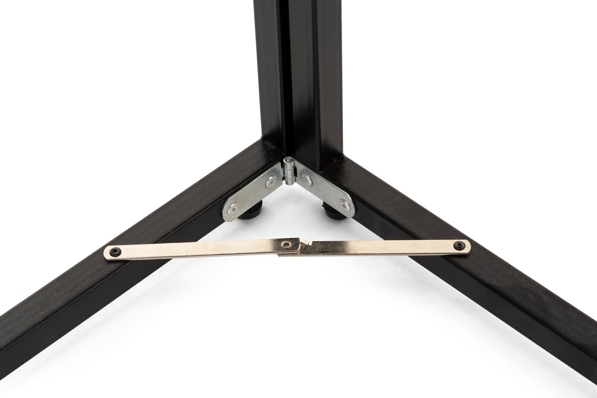 Free standing corner sign frame features collapsible hinge with silver finish 