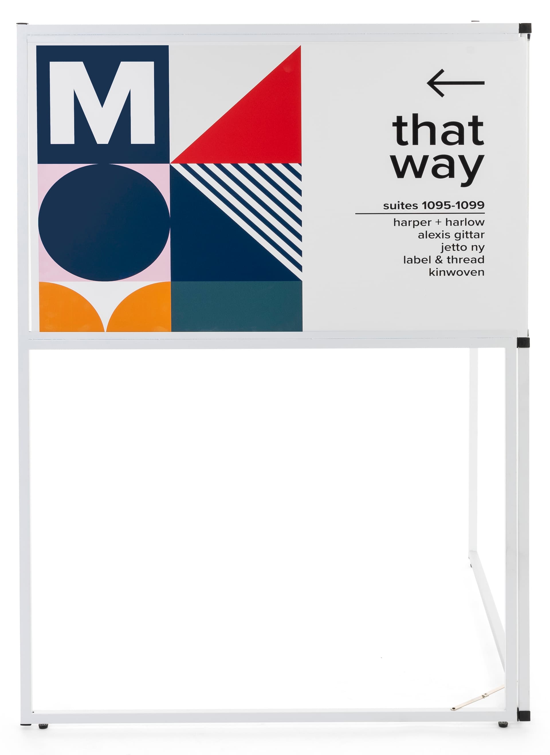 55 inch tall multi direction corner signage 