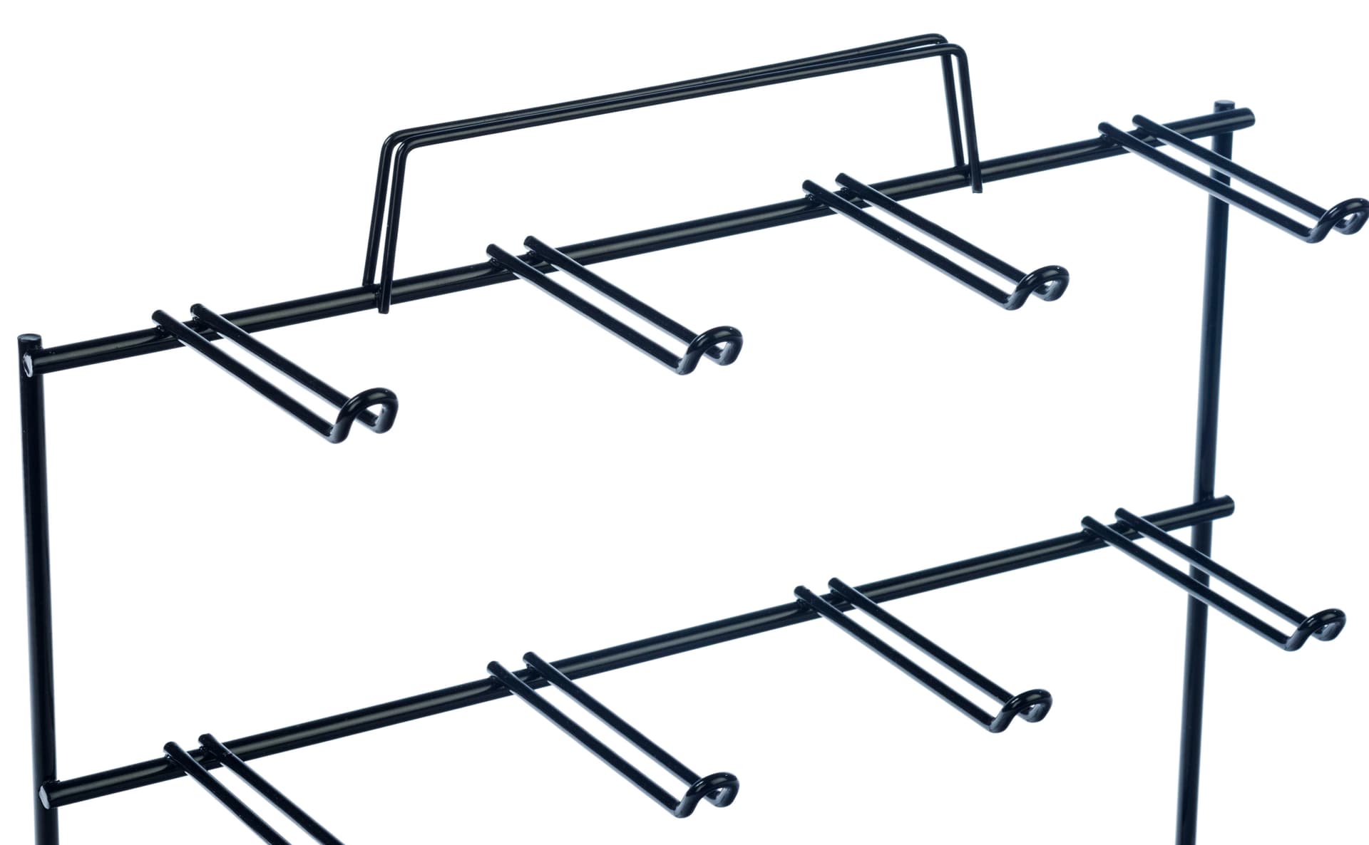 Black Countertop Peg Display, Attached Sign Holder