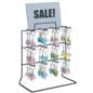 Counter Rack w/ Sign Holder, 3 Tiers, (12) 3" Hooks - Black