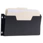12.75”w Hanging File Holder, Single Pocket, Wall Mount, Powder Coated Steel - Black