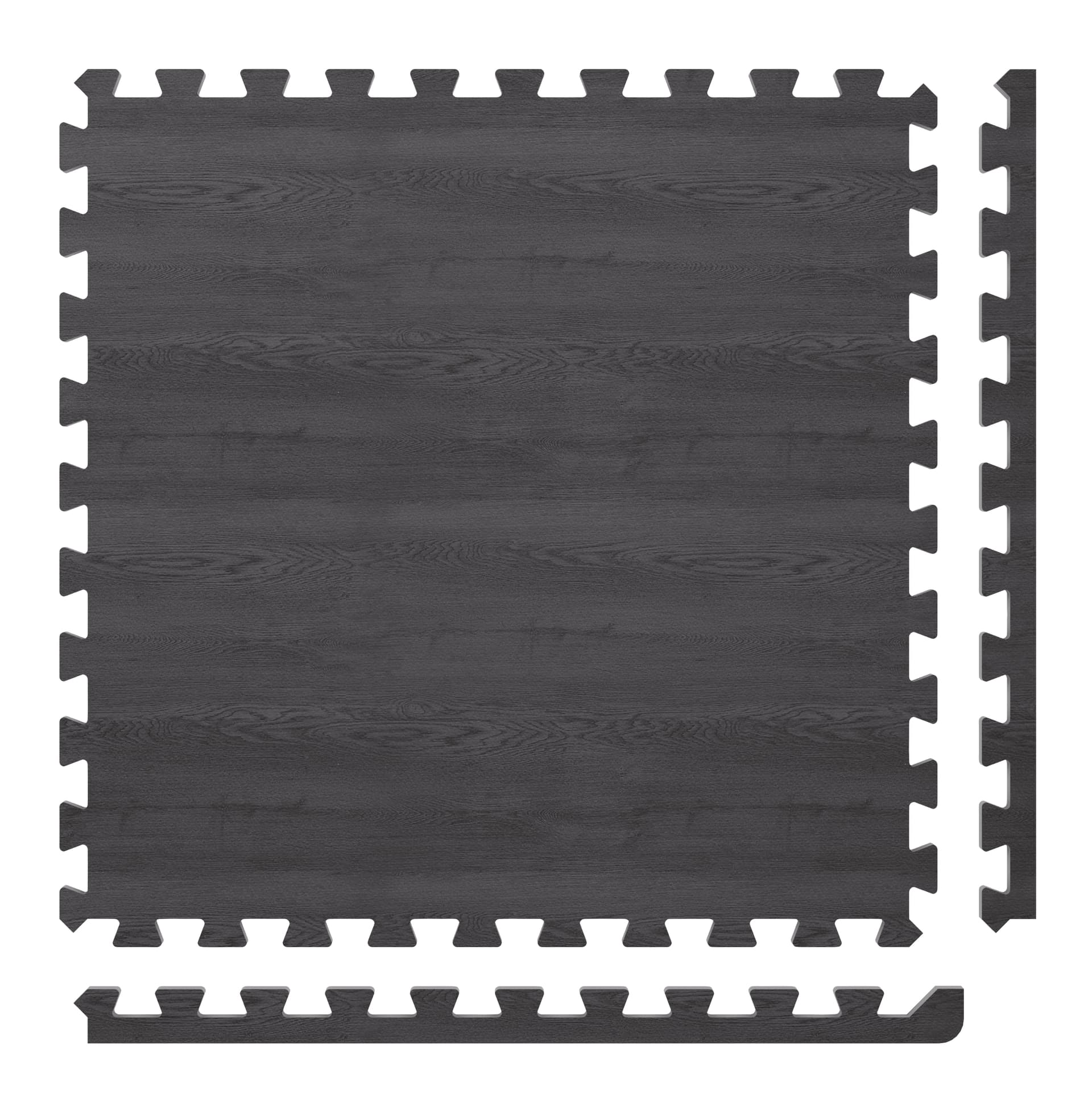 Foam wood flooring with removeable edge trim pieces