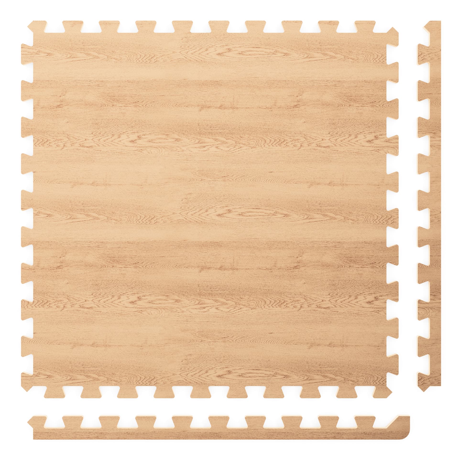 Foam wood floor tiles comes with removeable edge trim pieces