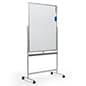 Write-On Board, Floor Stand w/ Wheels, Dry Erase, Double Sided - Silver