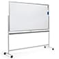 Write-On Board, Floor Stand w/ Wheels, Dry Erase, Double Sided - Silver