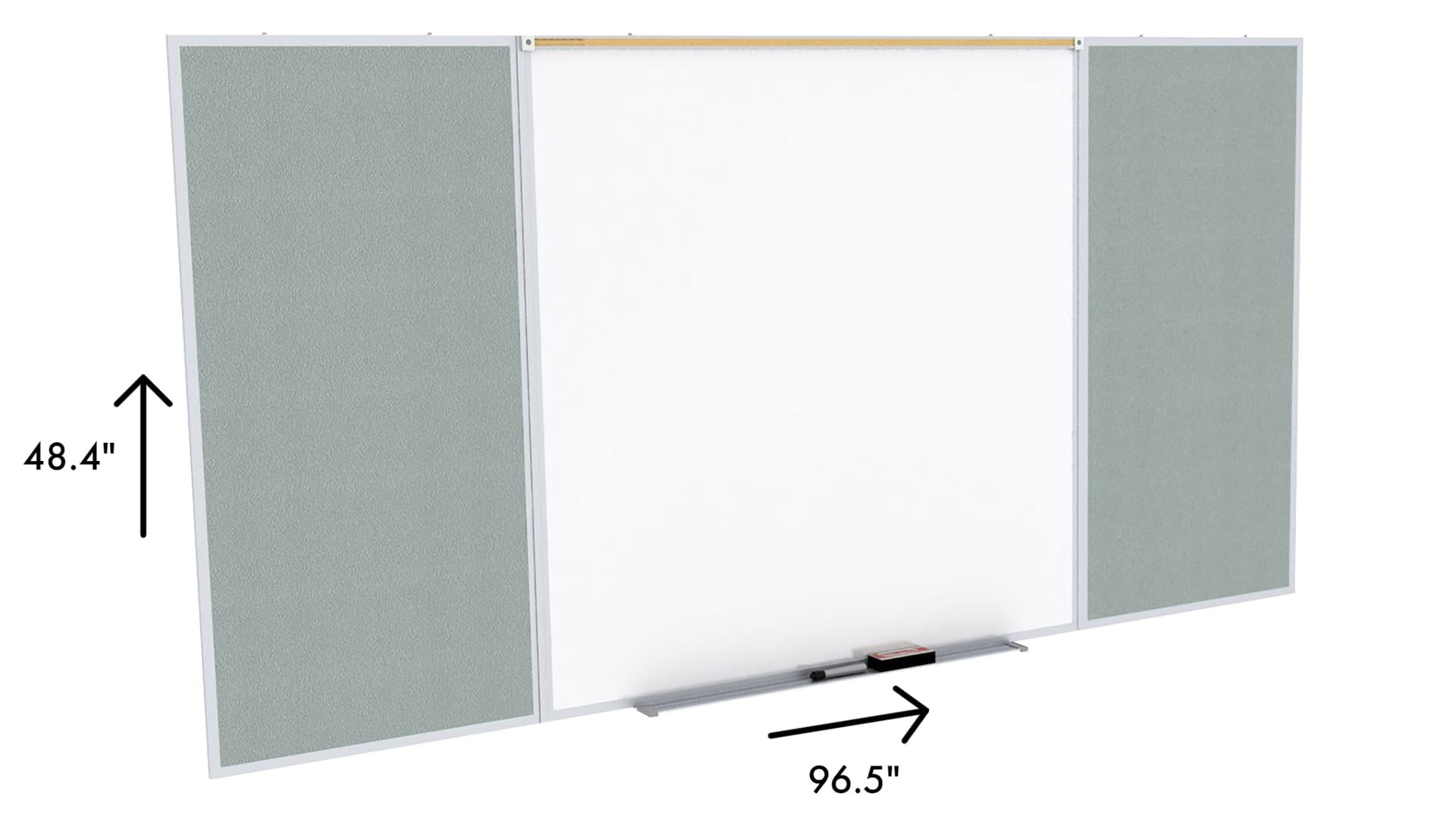MDF whiteboard with tack board