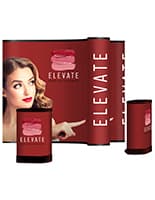 3-sided island booth display with laminated PVC construction 