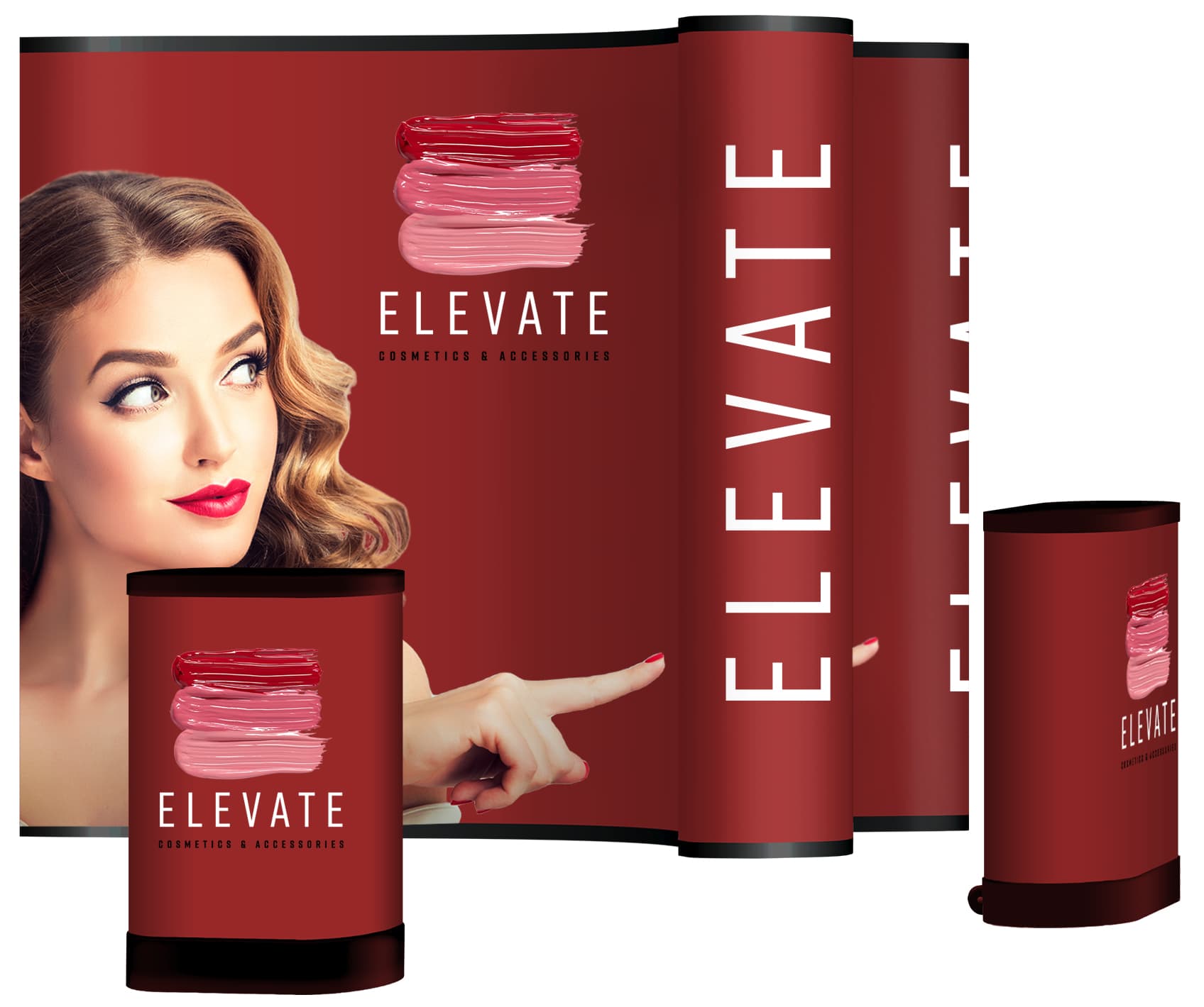 3-sided island booth display with full color graphics