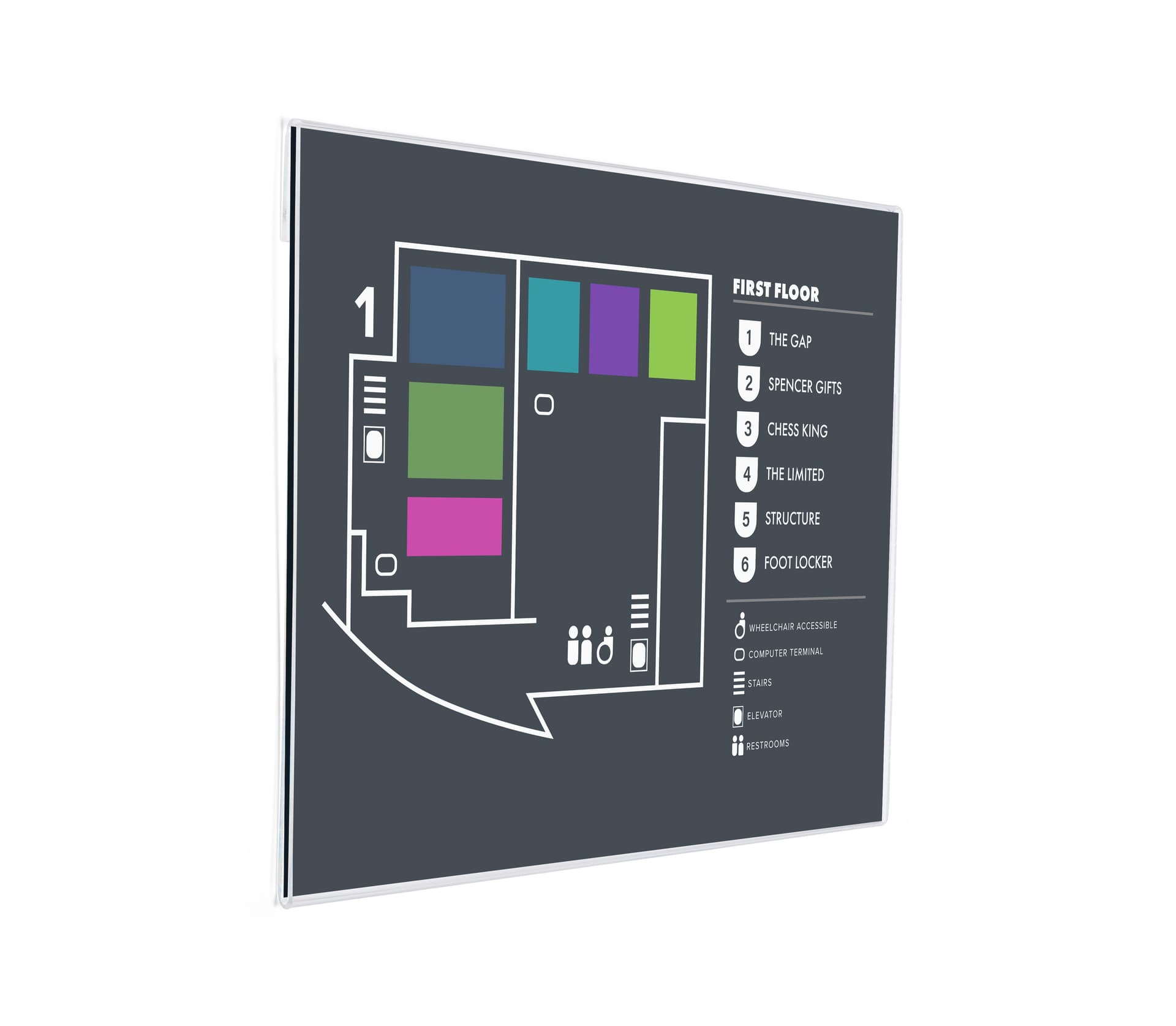 Wall mounted sign holder  with sleek design