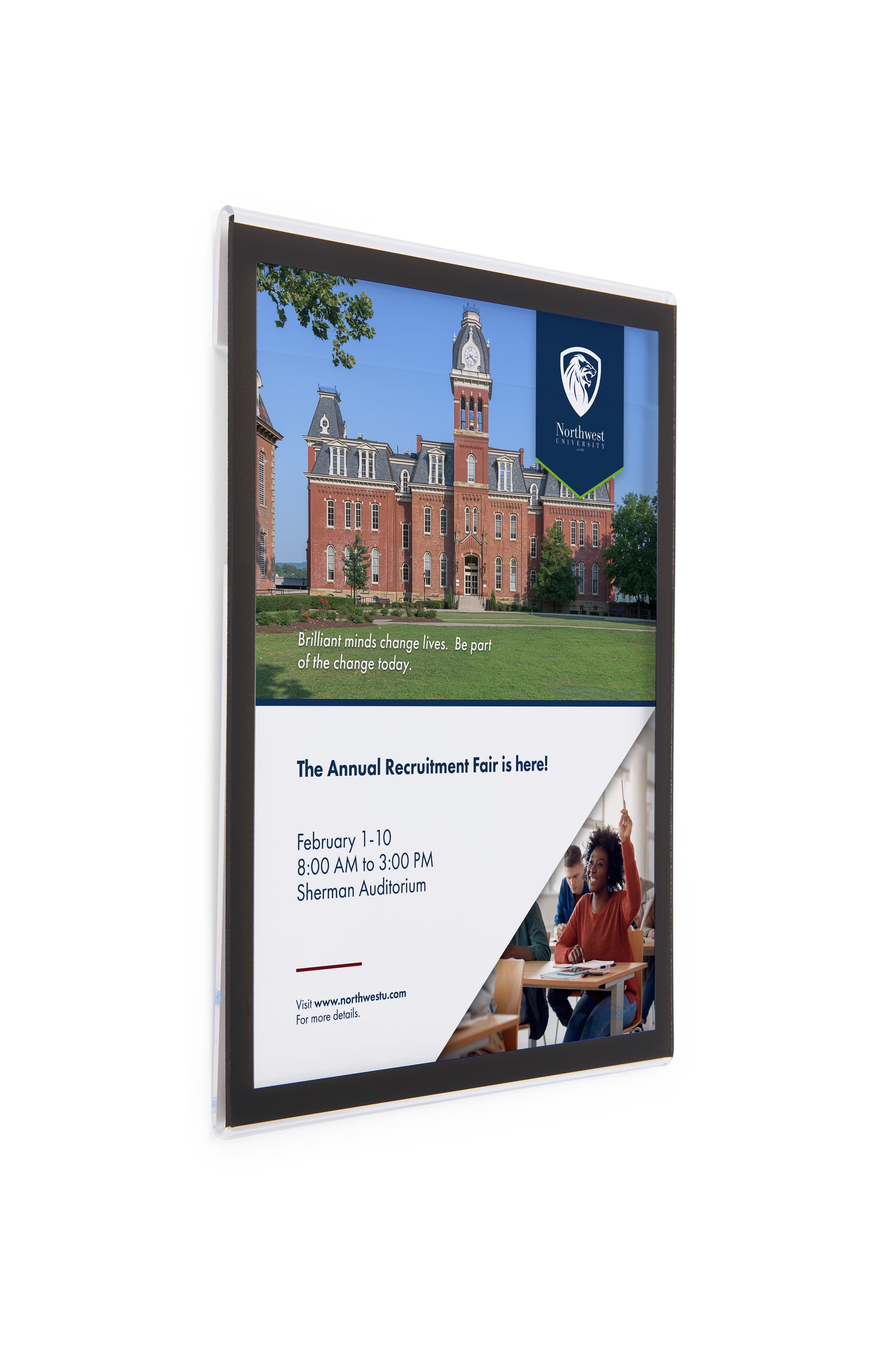 Wall mounted sign holders with black border