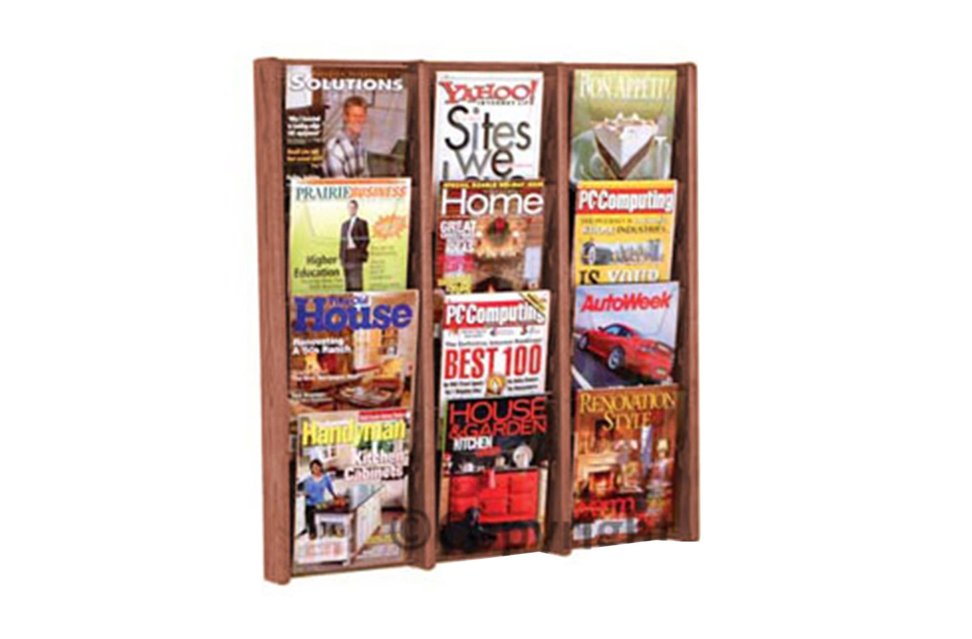 4 tiered magazine wall rack made of solid wood