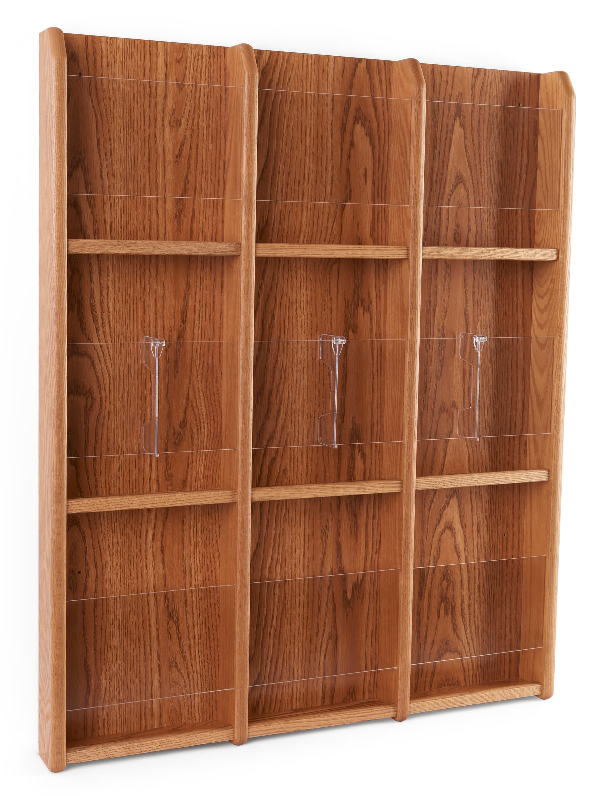 Medium oak wall hanging 9 magazine display