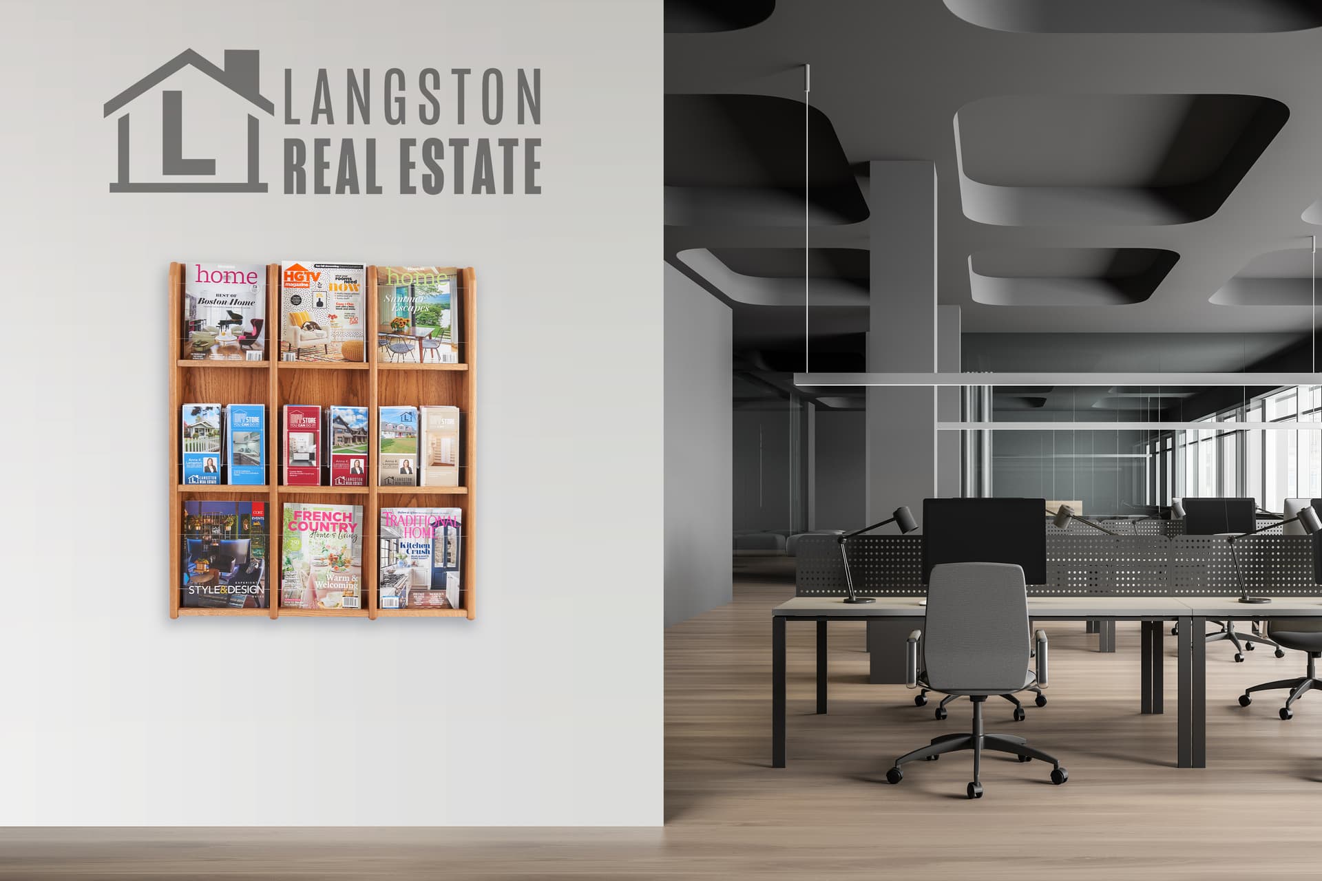 Wall hanging 9 magazine display can be installed within minutes 