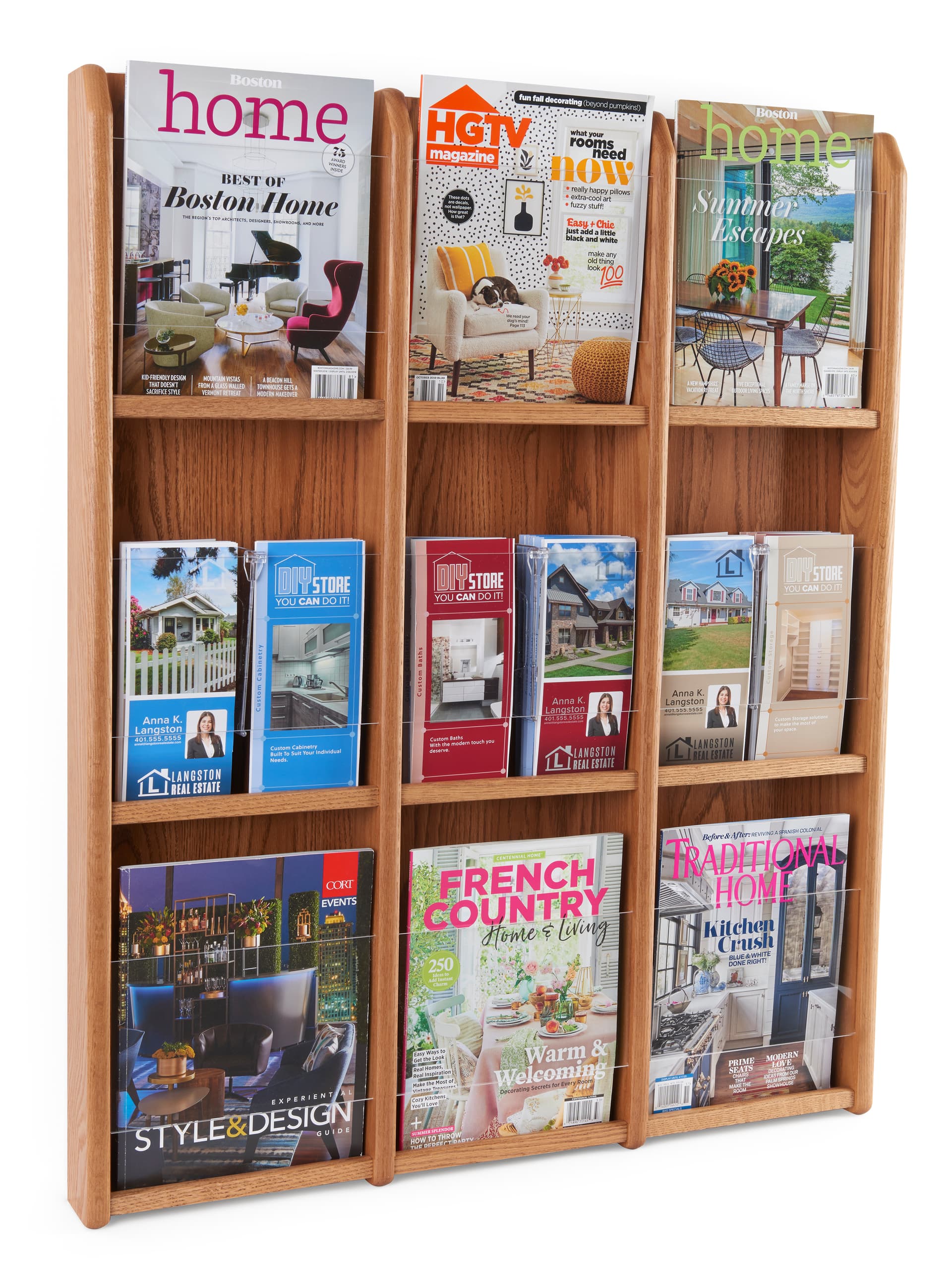 30 inch x 36.8 inch wall hanging 9 magazine display