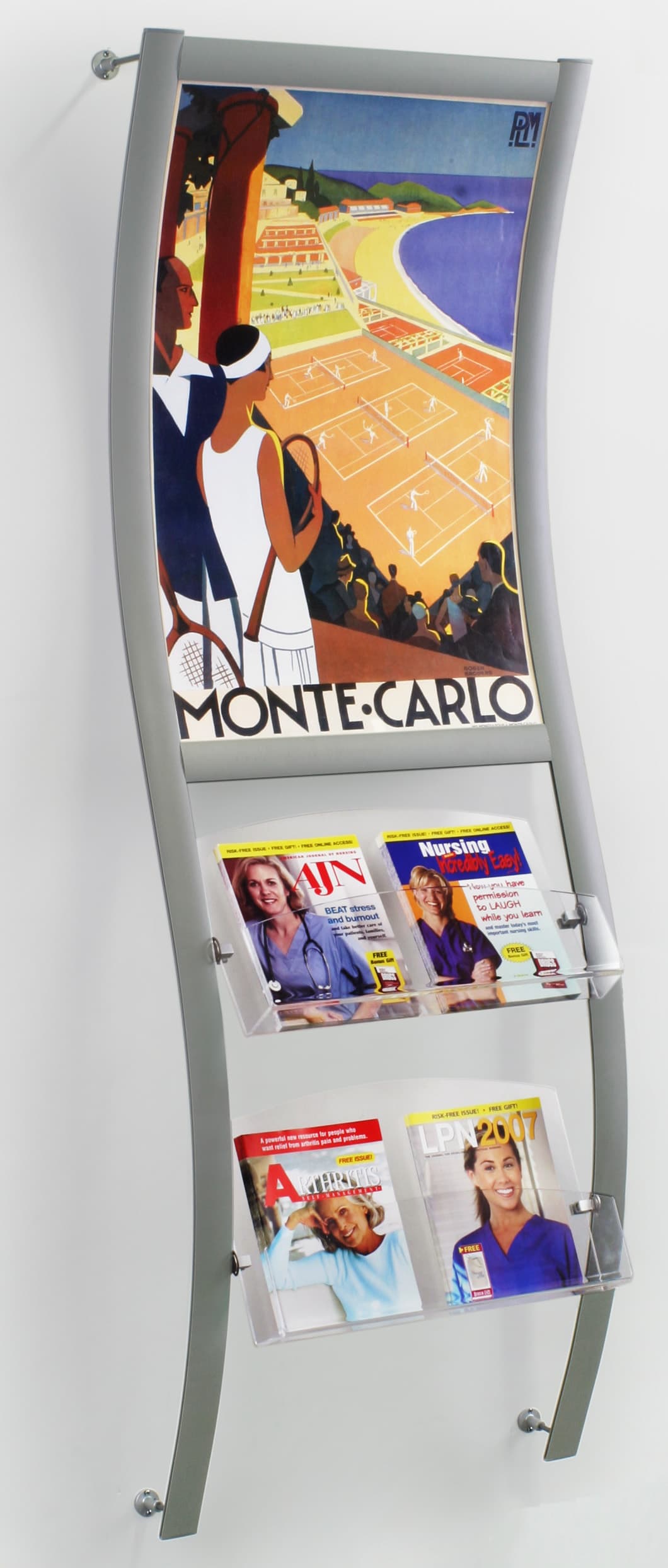 curved magazine rack