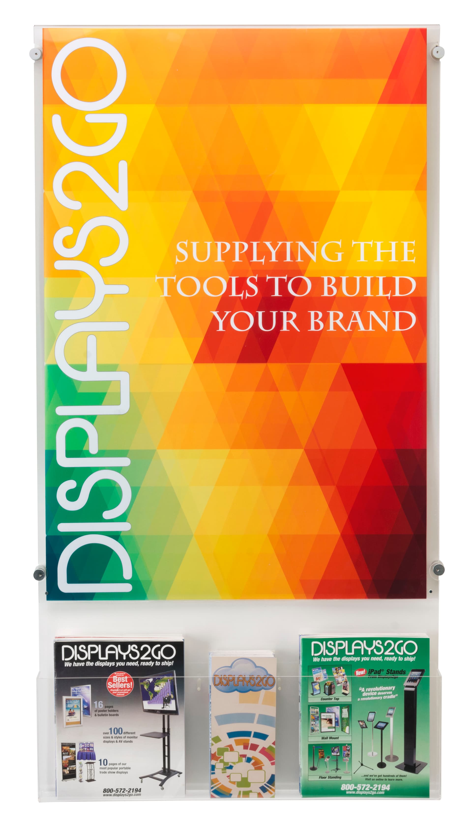 24” x 36” Poster Frame with Adjustable Literature Pocket Pegs