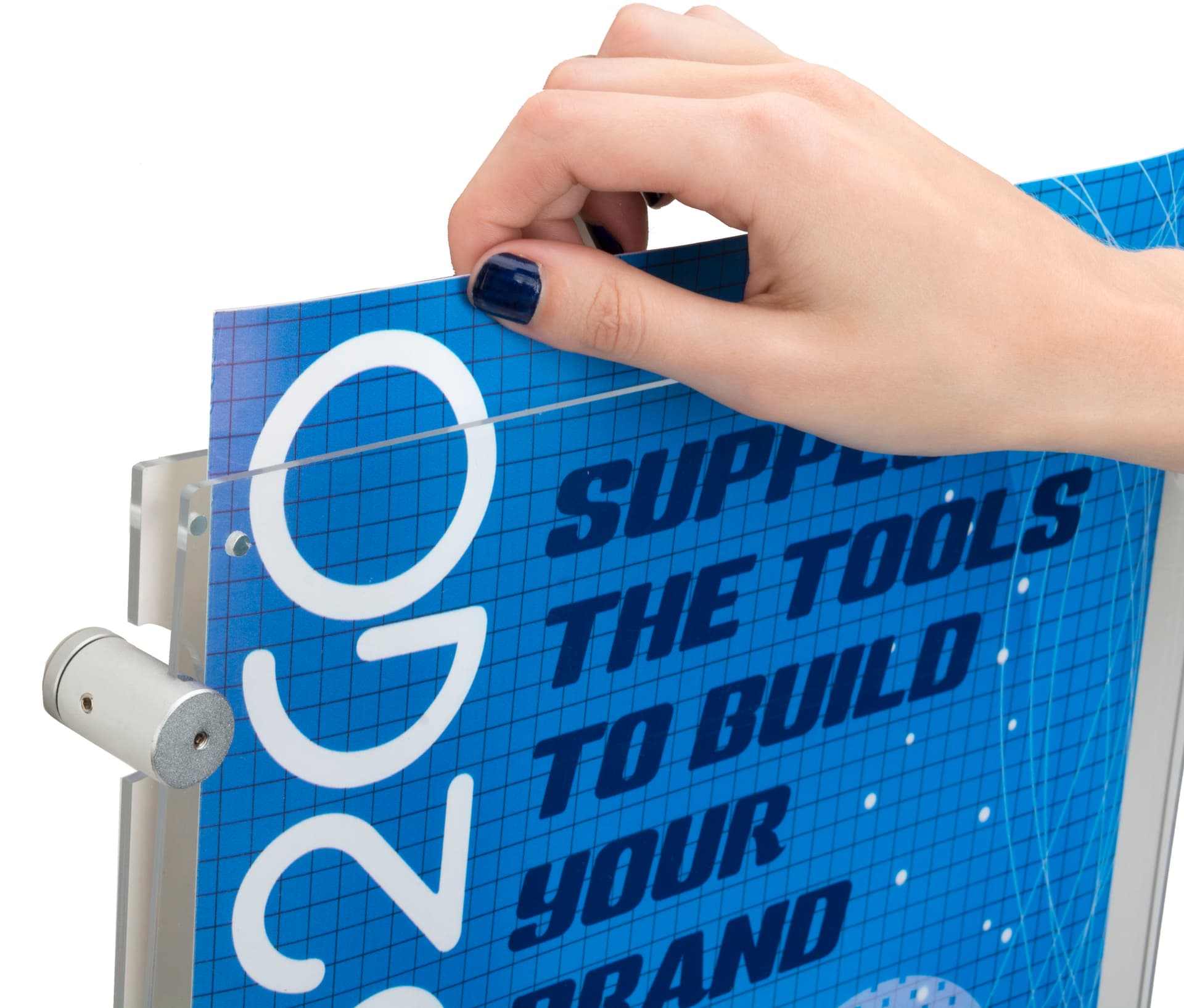 8.5” x 11” Sign Frame with Business Card Pocket & Low Profile 