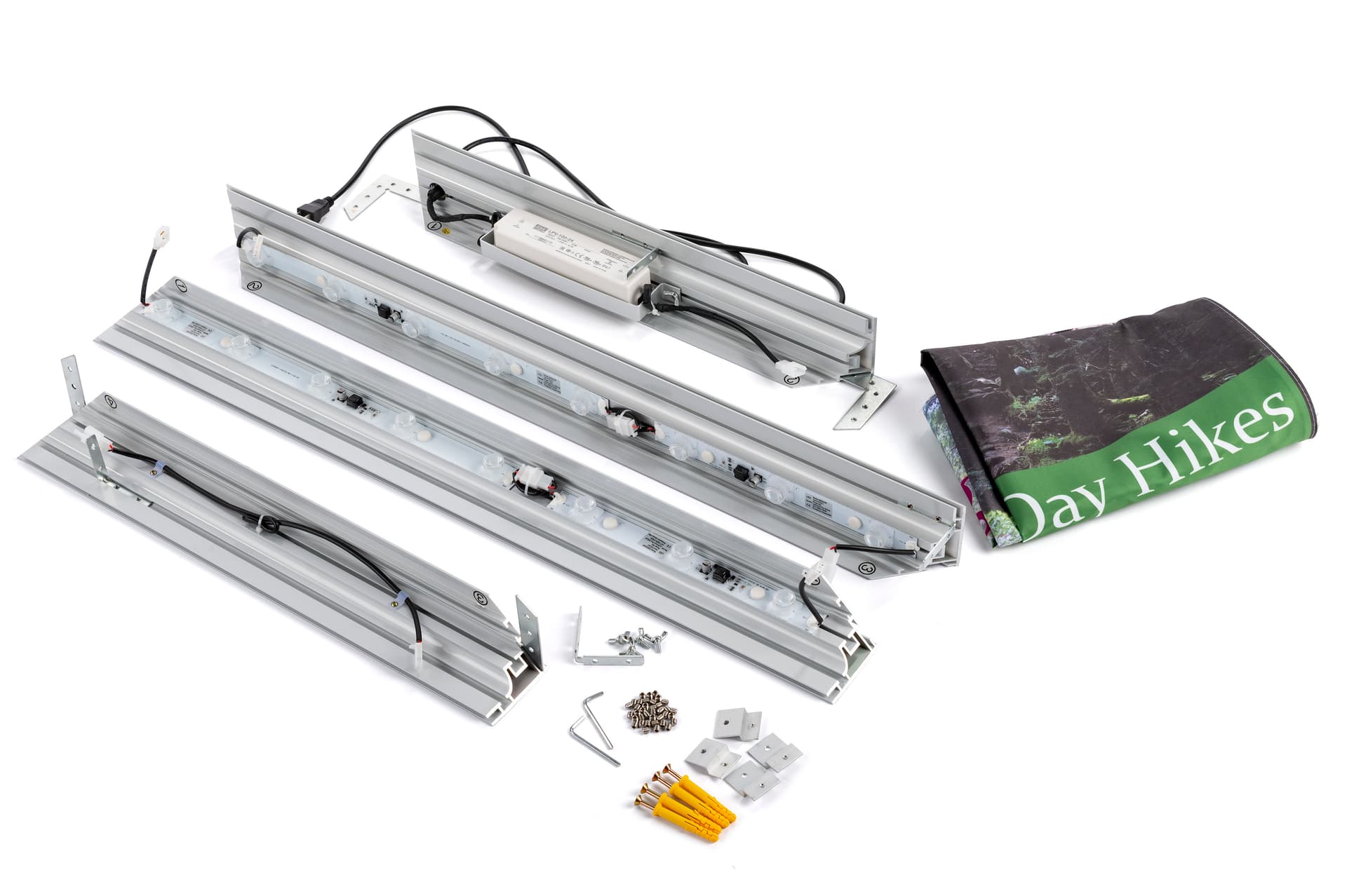 Unnassembled Components with LED SEG fabric light box for wall 