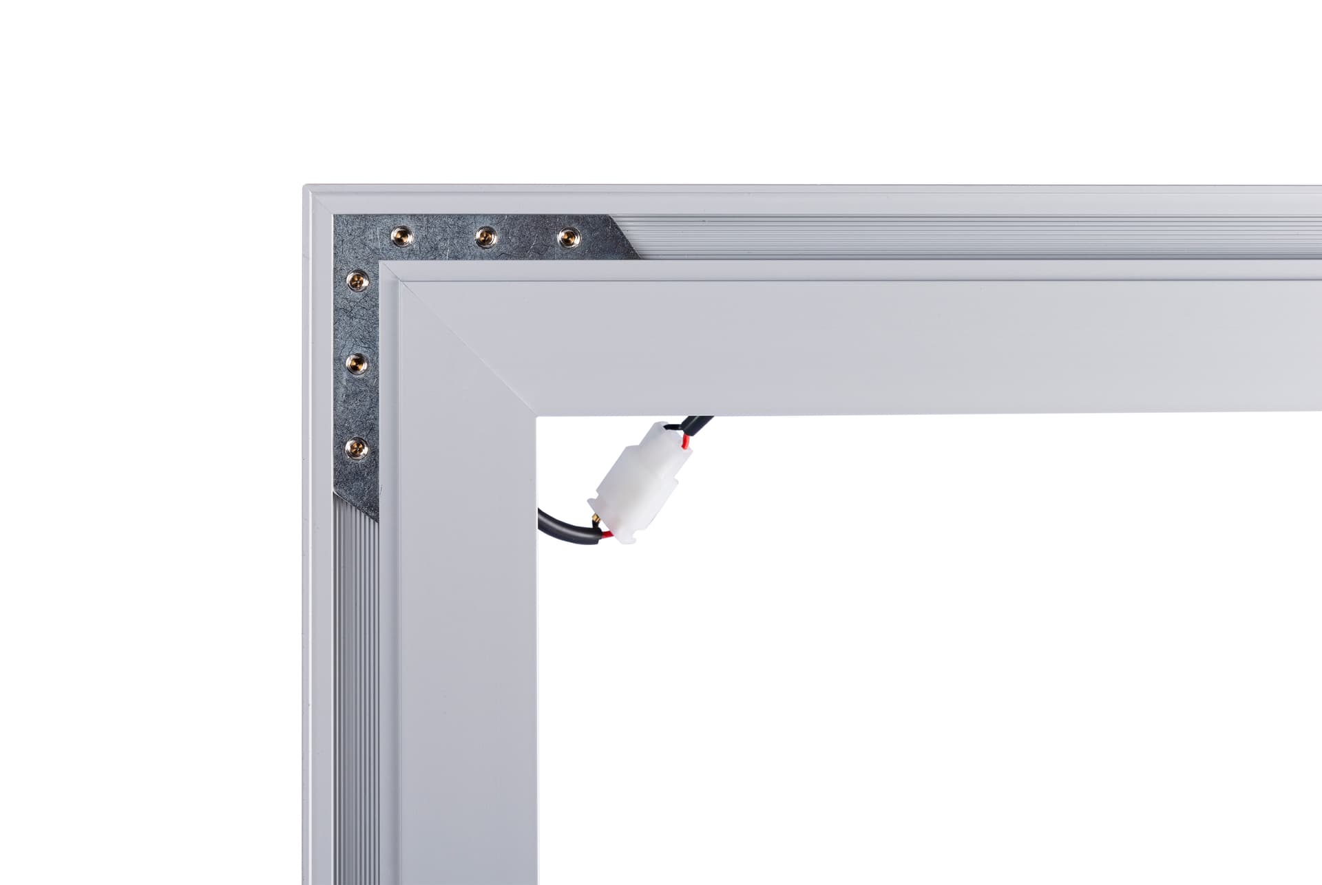 SEG fabric illuminated wall frame with sturdy corner connections