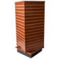 Slatwall Cube Fixture for Floor, 4 Sides, Rotating, Base Wheels - Cherry