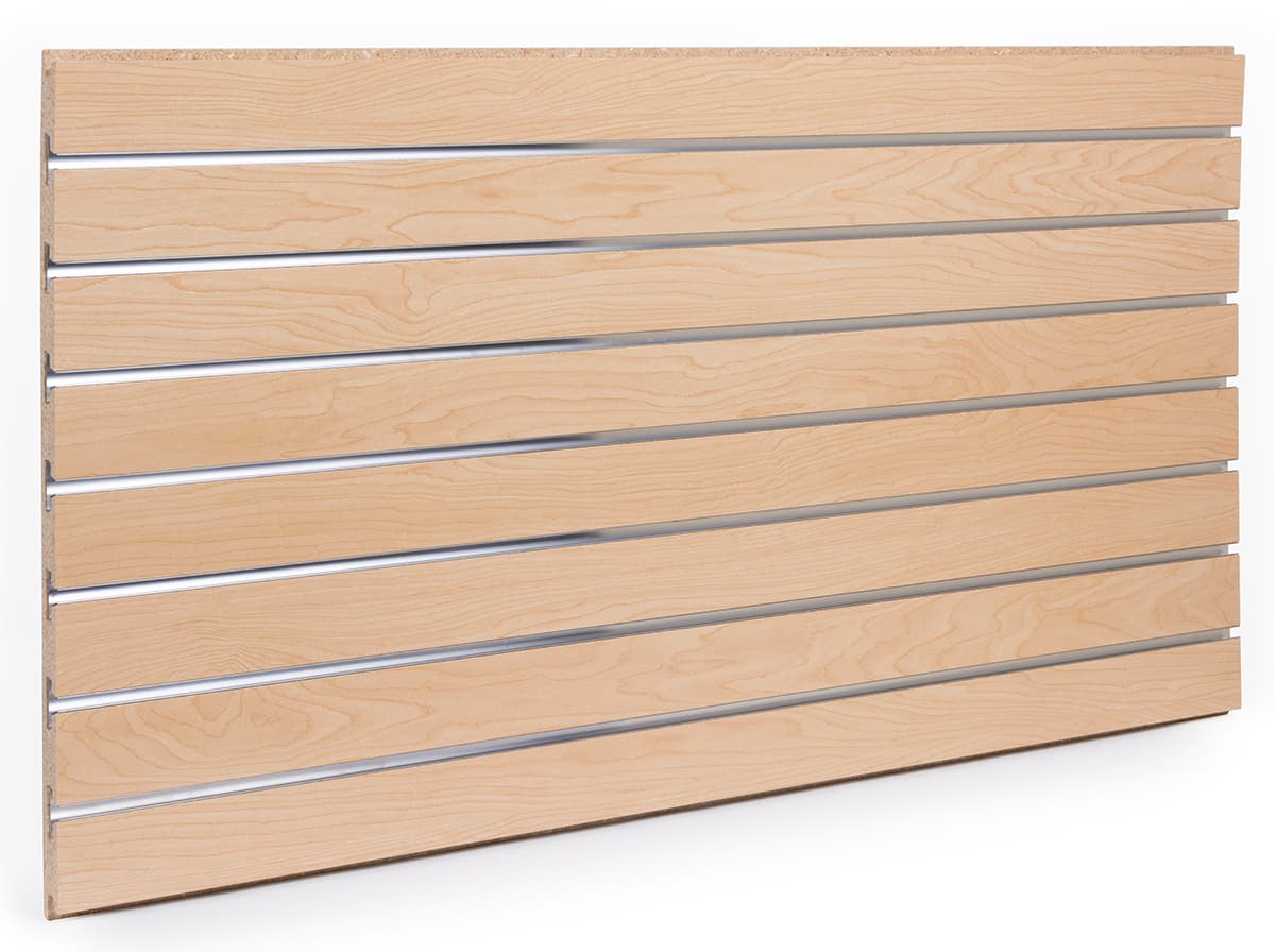 Slatwall Panel System with Maple Finish