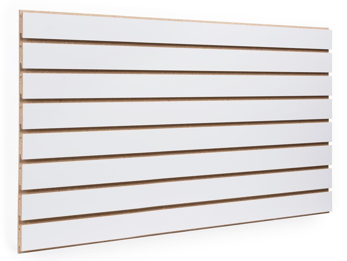 White Slatwall Panel with Unfinished Channels