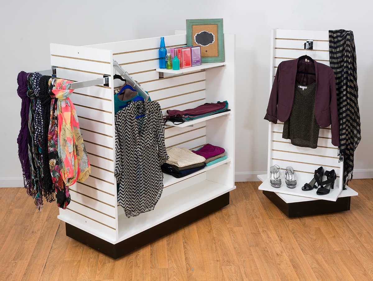 Freestanding Slatwall Display with Standard-Sized Panels