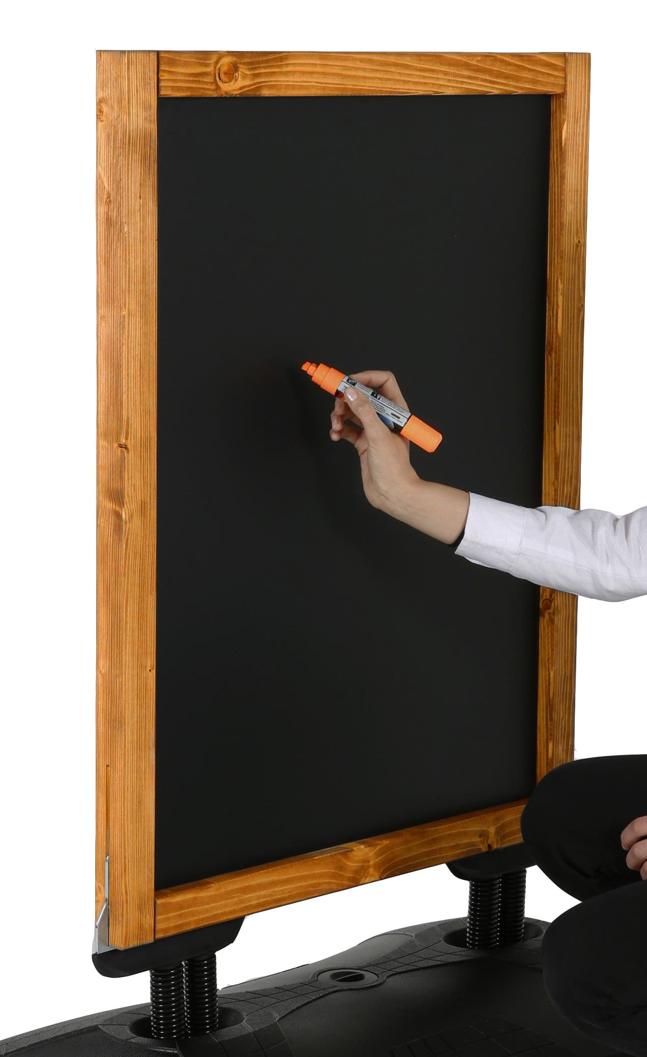 Magnetic chalkboard sign with floor standing design