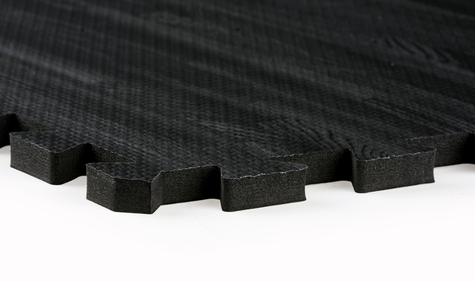 Black Wood Grain Floor Mats, w/ Jigsaw Pattern