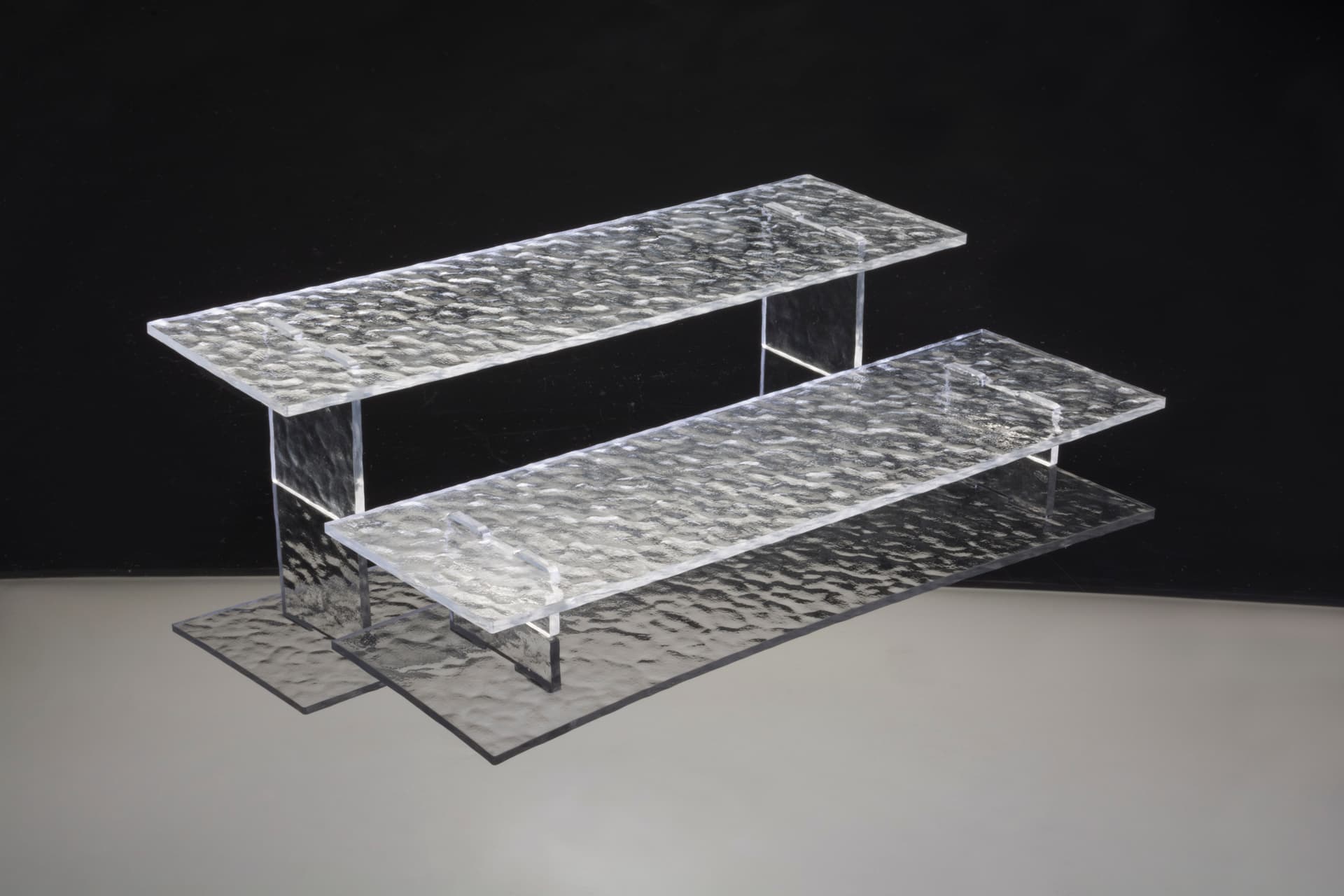 Set of 2 Acrylic Stands with Water Ripple Texture