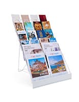 This white magazine rack has 6 rows