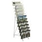 10-Tiered Wire Magazine Floor Stand, 8.5"w, 20 Pockets, Header - Black