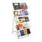 5-Tiered Wire Literature Floor Stand, Open Shelves, Sign Clip, 22.5 x 44.5 - Black