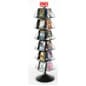 24-Pocket Book or DVD Stand for Floor, Full-View Pockets, Header Clip - Black
