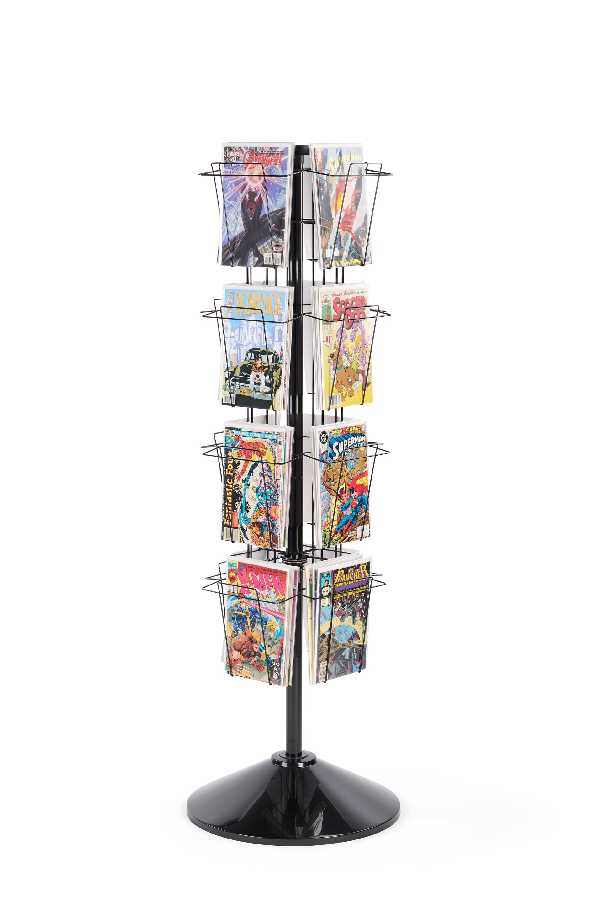 Magazine rack with easy rotation and quick selection