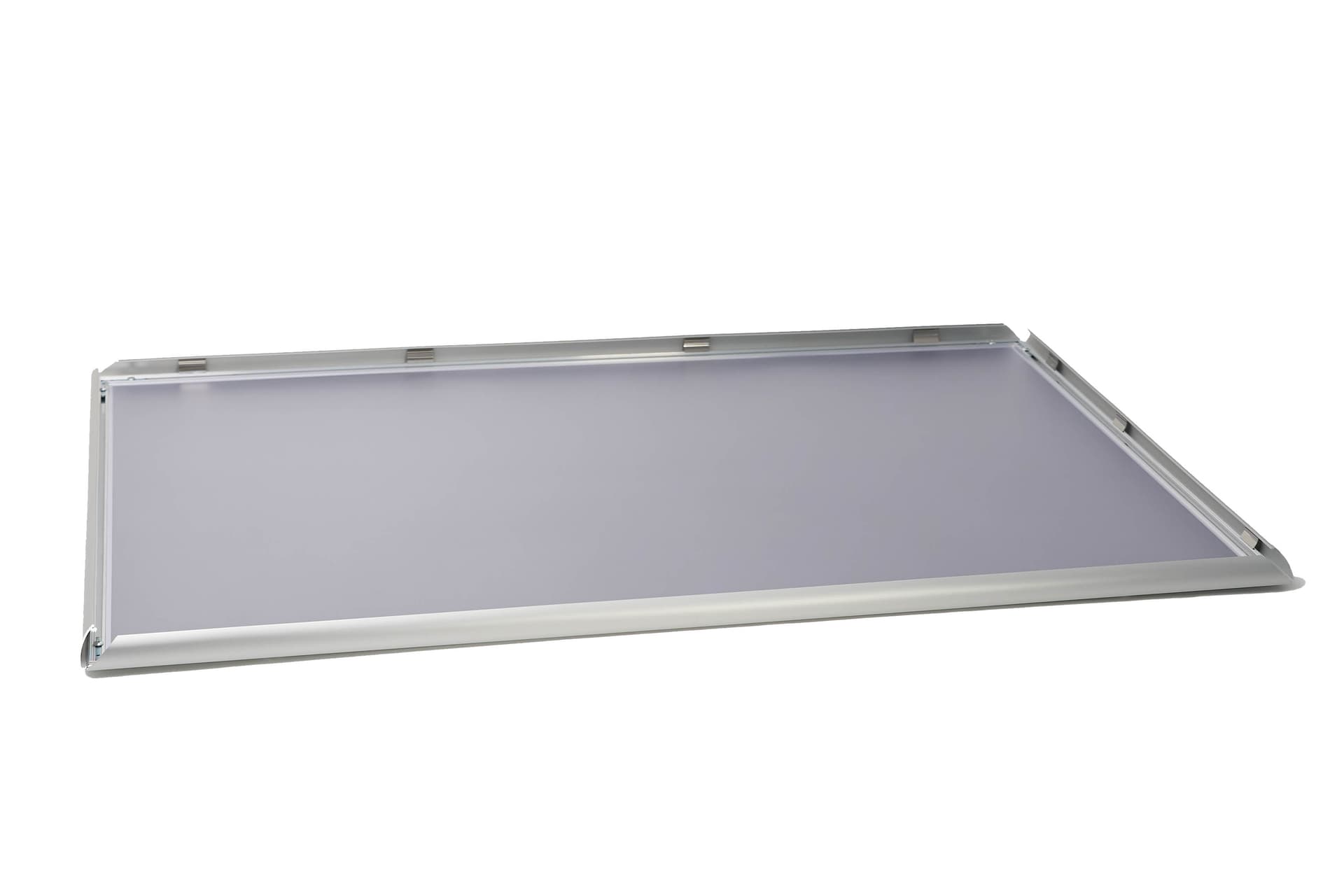 Aluminum snap frame with silver hardware 